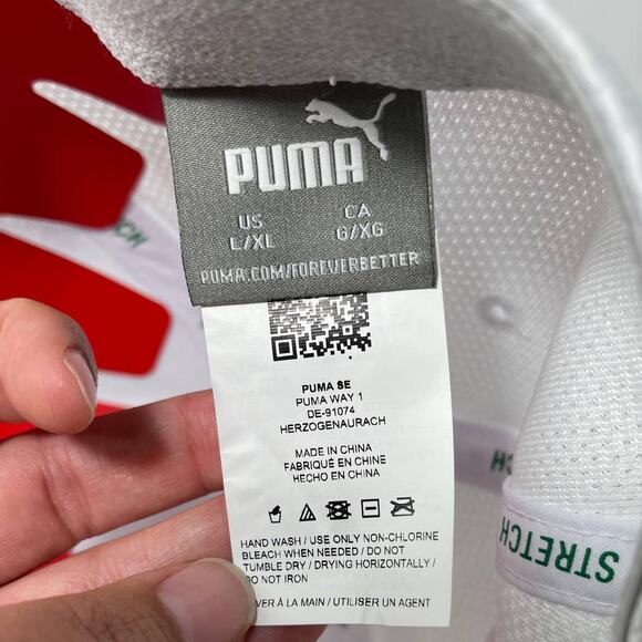 Puma Evercat Stretch Fit Baseball Cap Hat Mesh White Red Green Adult Size L/XL - Picture 6 of 10